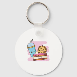 Porte-clés Cute Dessert Trio - Gâteau, biscuit et boisson