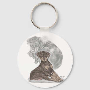 Porte-clés Cute Doberman Pinscher Puppy