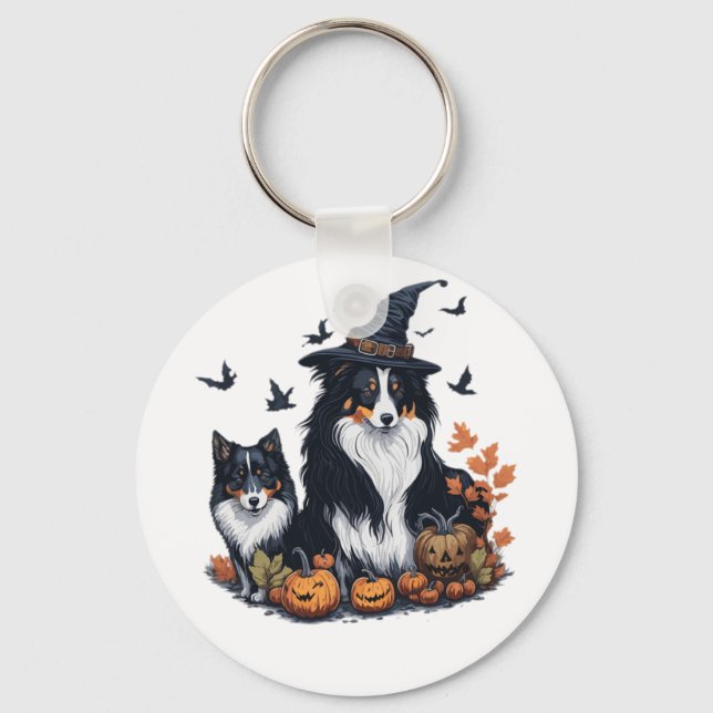 Porte-clés Cute Dog Halloween  (Recto)