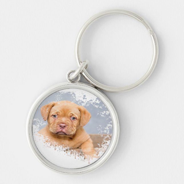 Porte-clés Cute Dog Keychain – Adorable Puppy Photo Keyring f (Devant)