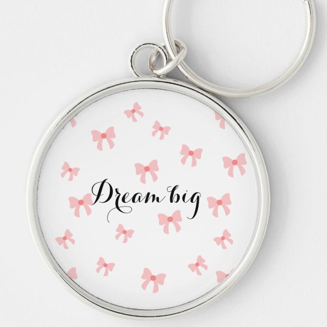 Porte-clés Cute 'Dream big' porte - clé arc rose 🎀 (Devant)
