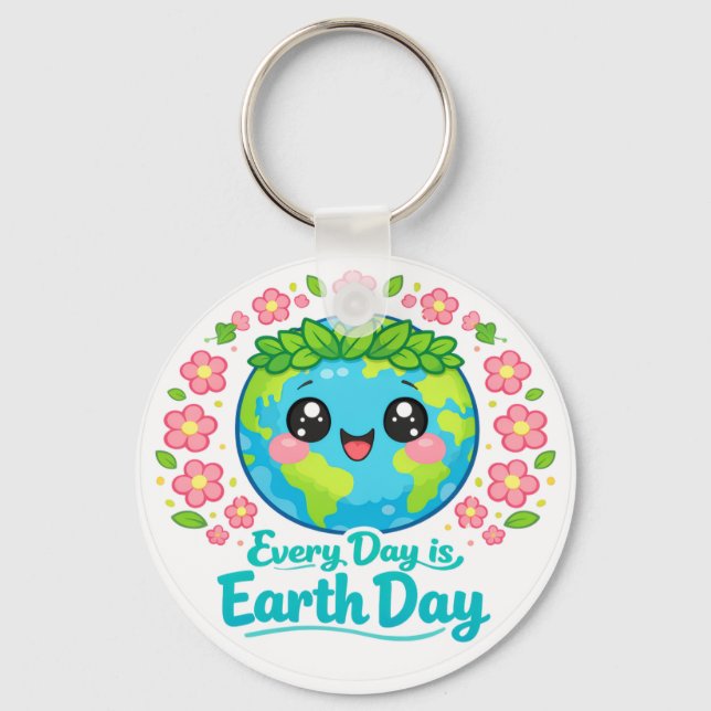 Porte-clés Cute Earth Day Keychain (Recto)