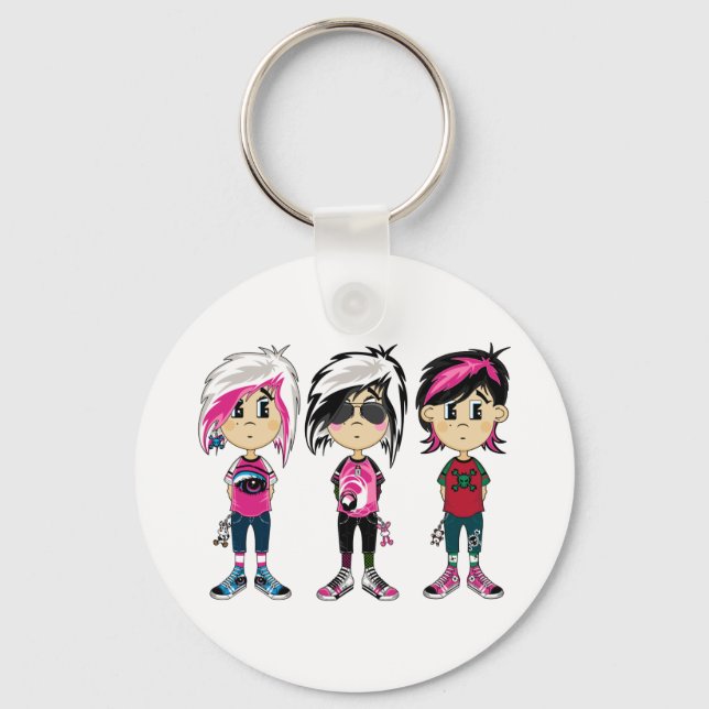 Porte-clés Cute Emo Punk Girls Porte - clé (Recto)