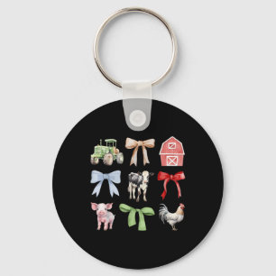 Porte-clés Cute Farm Animaux Vache Cochon Poulet Coquette Agr