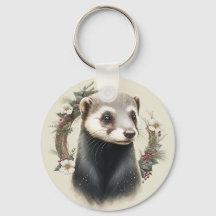 Cute Festive Porte - clé Ferret