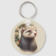 Cute Festive Porte - clé Ferret