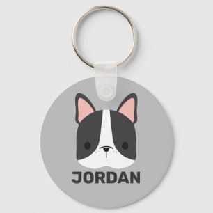 Porte-clés Cute French Bulldog with Personalized Name Keychai