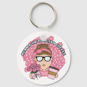 Porte-clés Cute Funny Courir sur Jésus et Coffee Christian