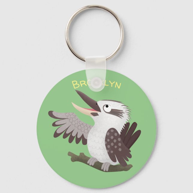 Porte-clés Cute funny laughing kookaburra cartoon (Recto)