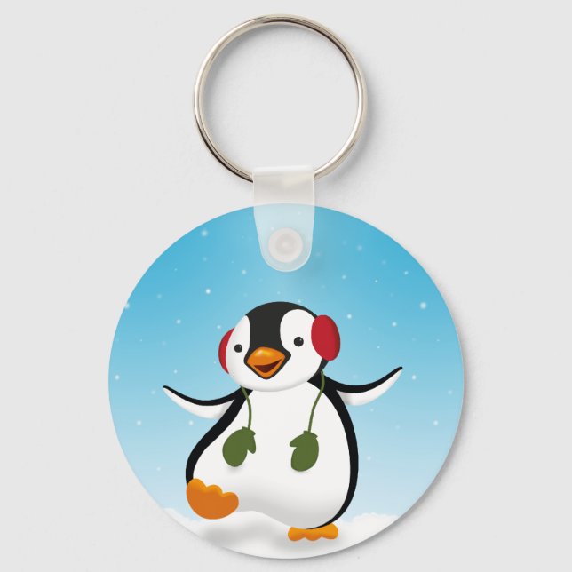 Porte-clés Cute Funny Winter Penguin (Recto)