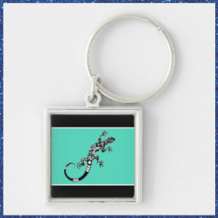 Porte-clés Cute Gecko Mer Vert et Noir