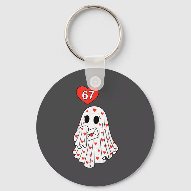 Porte-clés Cute Ghost 6 7 Six Seven Meme Valentines Day Men W (Recto)