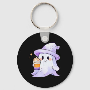Porte-clés Cute Ghost Boire Café Couple Halloween Café