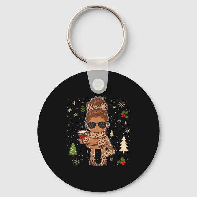 Porte-clés Cute Gingerbread Christmas Snow Xmas For Men Women (Recto)