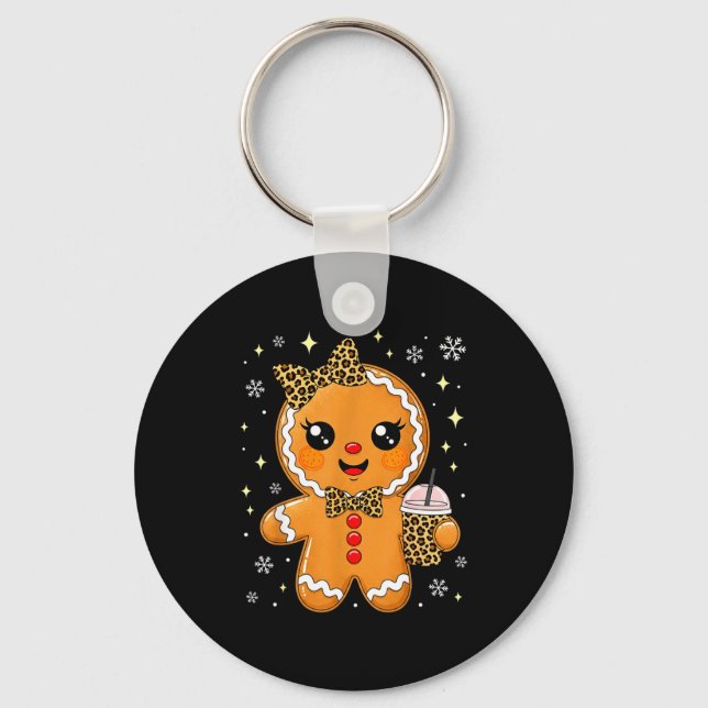 Porte-clés Cute Gingerbread Leopard Coquette Christmas Xmas G (Recto)
