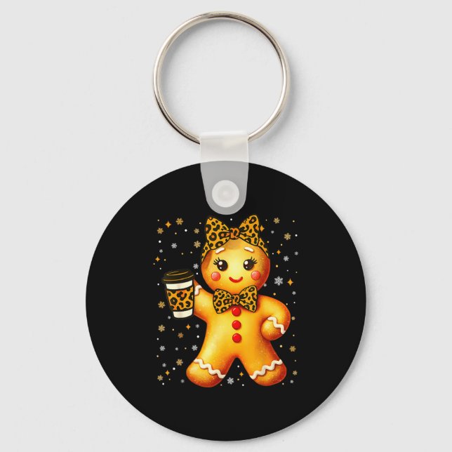 Porte-clés Cute Gingerbread Leopard Coquette Christmas Xmas G (Recto)