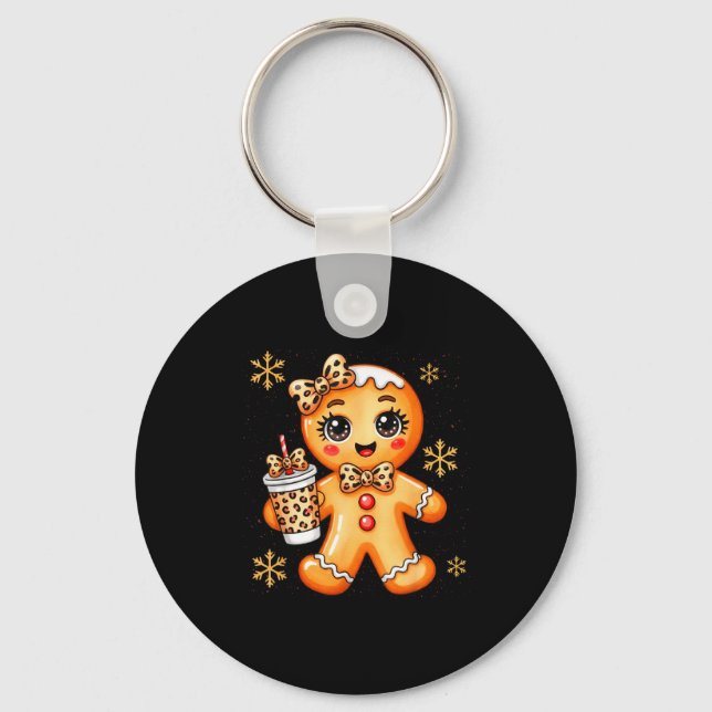 Porte-clés Cute Gingerbread Leopard Coquette Christmas Xmas G (Recto)
