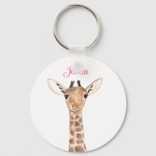 Porte-clés Cute Giraffe Animal Girl Nom Zoo Enfants