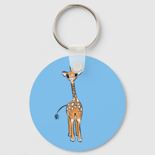 Porte-clés Cute Giraffe drawing, safari animals