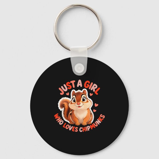 Porte-clés Cute Girl Loves Chipmunks Costume Kids Boys Girls  (Recto)