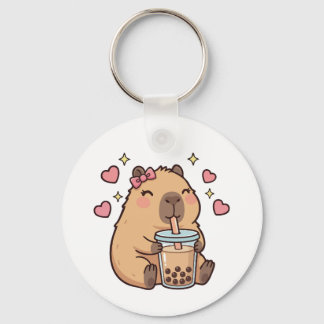 Porte-clés Cute Girls Capybara Ramen Kawaii Tea Kawaii Capy 