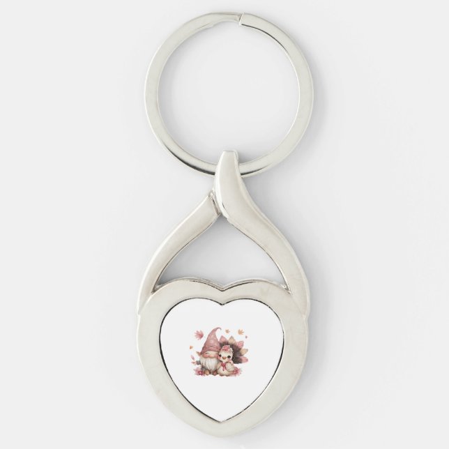 Porte-clés Cute Gnome de Thanksgiving avec Illustration de Di (Devant)