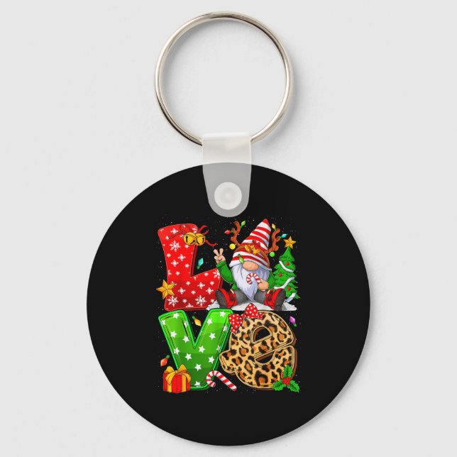 Porte-clés Cute Gnome Family Christmas For Women Men - Love G (Recto)
