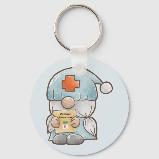 Porte-clés Cute Gnome Medical Nurse  (Recto)
