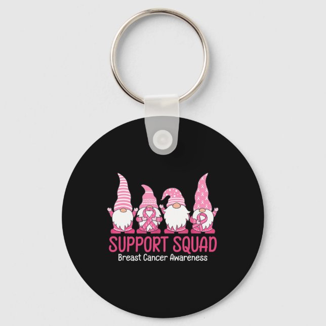 Porte-clés Cute Gnome Support Squad Sensibilisation au cancer (Recto)