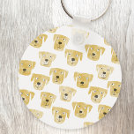 Porte-clés Cute Golden Labrador Retriever Dog<br><div class="desc">Watercolor painting of cute Golden Labrador Retriever dogs,  perfect for pet lovers,  dog walkers,  dog groomers and veterinarians.</div>