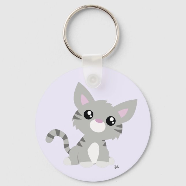 Porte-clés Cute Grey Kitty Porte - clé (Recto)