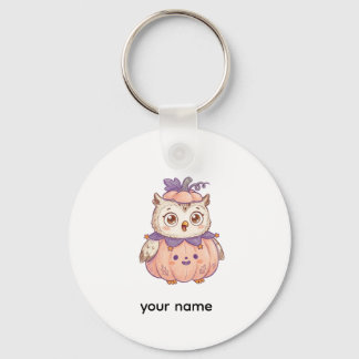 Porte-clés Cute Halloween Pumpkin Owl Personnalisé 