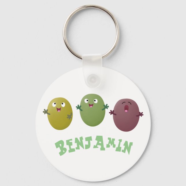 Porte-clés Cute happy olives singing cartoon keychain (Recto)