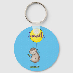 Porte-clés Cute hedgehog and balloon cartoon pattern