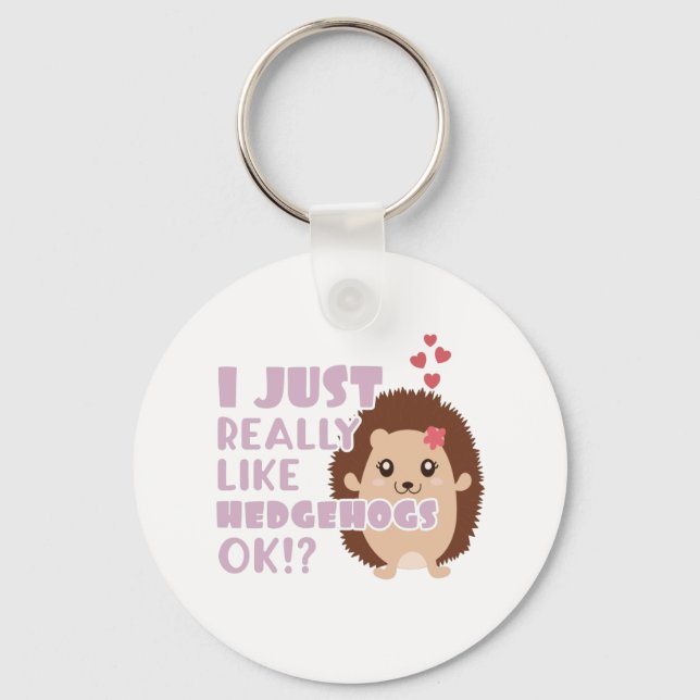 Porte-clés Cute Hedgehog I Just Really Like Hedgehogs OK? (Recto)