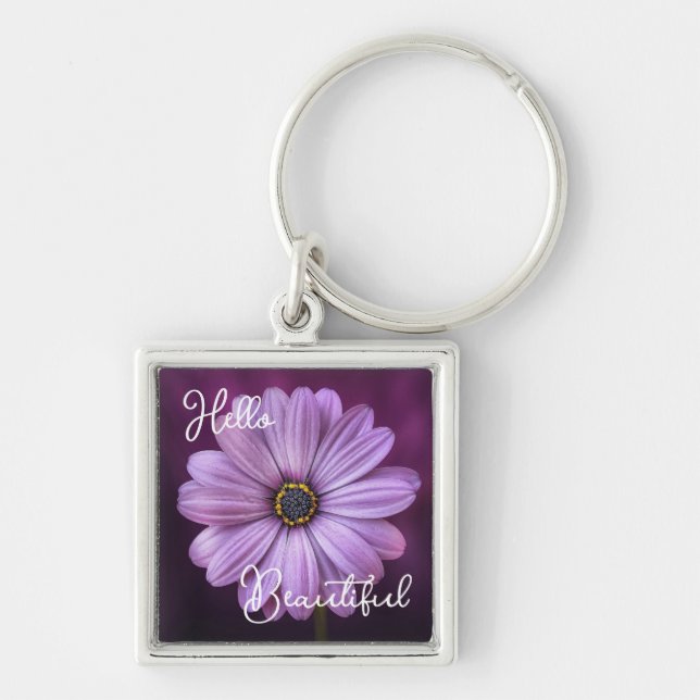 Porte-clés Cute Hello Beautiful Lavender Daisy Flower (Devant)