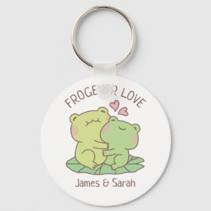Porte-clés Cute Hugging Frogs Frogever Love Pun