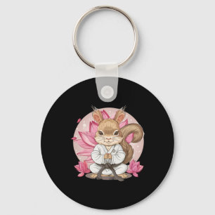 Porte-clés Cute Karate Écureuil Lotus Flower Kung Fu Mixed ma