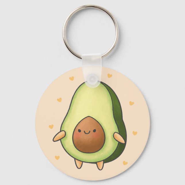 Porte-clés Cute Kawaii Avocado (Recto)