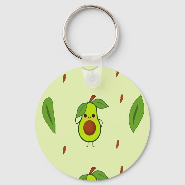 Porte-clés Cute kawaii avocado (Recto)