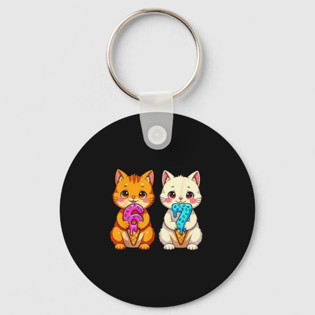 Porte-clés Cute Kawaii Cats Neko 67 Drip Meme Funny Six Seven (Recto)