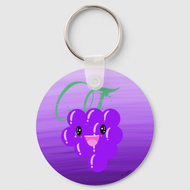 Porte-clés Cute Kawaii Fruit Lover Foodie Ombre violet (Recto)