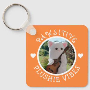 Porte-clés Cute Kawaii Orange Pawsitive Plushie Vibes Photo