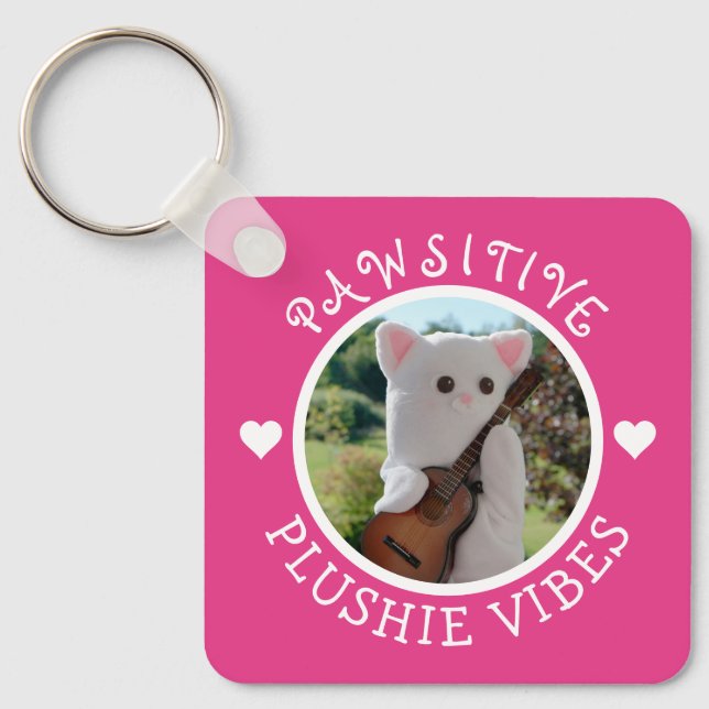 Porte-clés Cute Kawaii Pink Plushie Vibes (Recto)