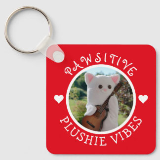 Porte-clés Cute Kawaii Red Pawsitive Plushie Vibes Photo