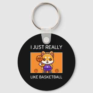 Porte-clés Cute Kawaii Shiba Inu Je Vraiment Comme Basketbal