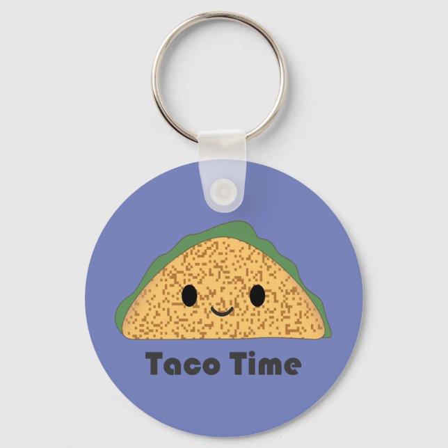 Porte-clés Cute Kawaii Taco Time Taco (Recto)