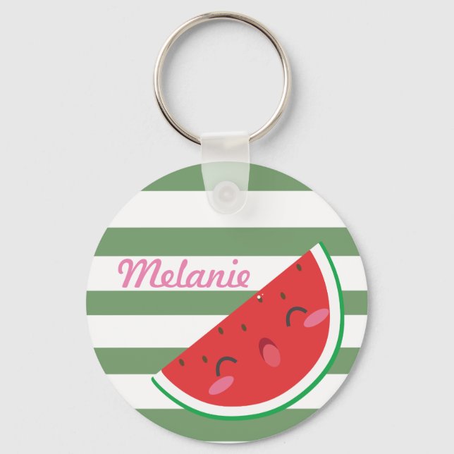 Porte-clés Cute Kawaii Watermelon Personnalisé (Recto)