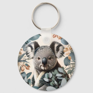 Porte-clés Cute Koala Eucalyptus Feuilles