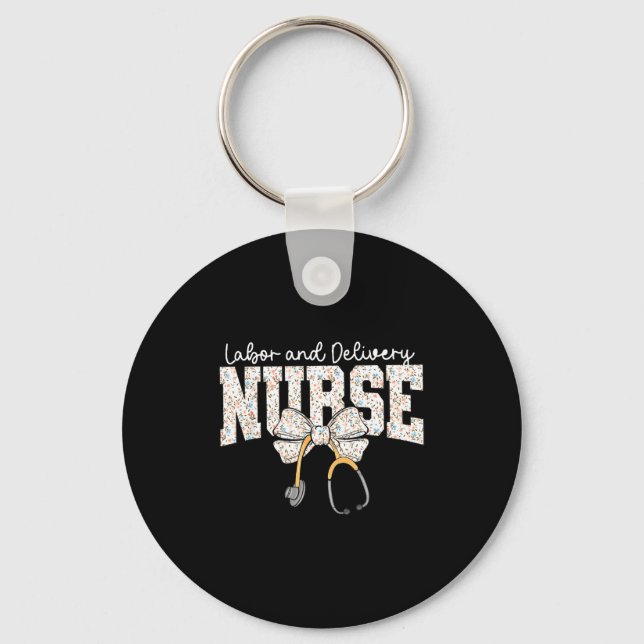Porte-clés Cute Labor And Delivery Nurse Stethoscope Coquette (Recto)